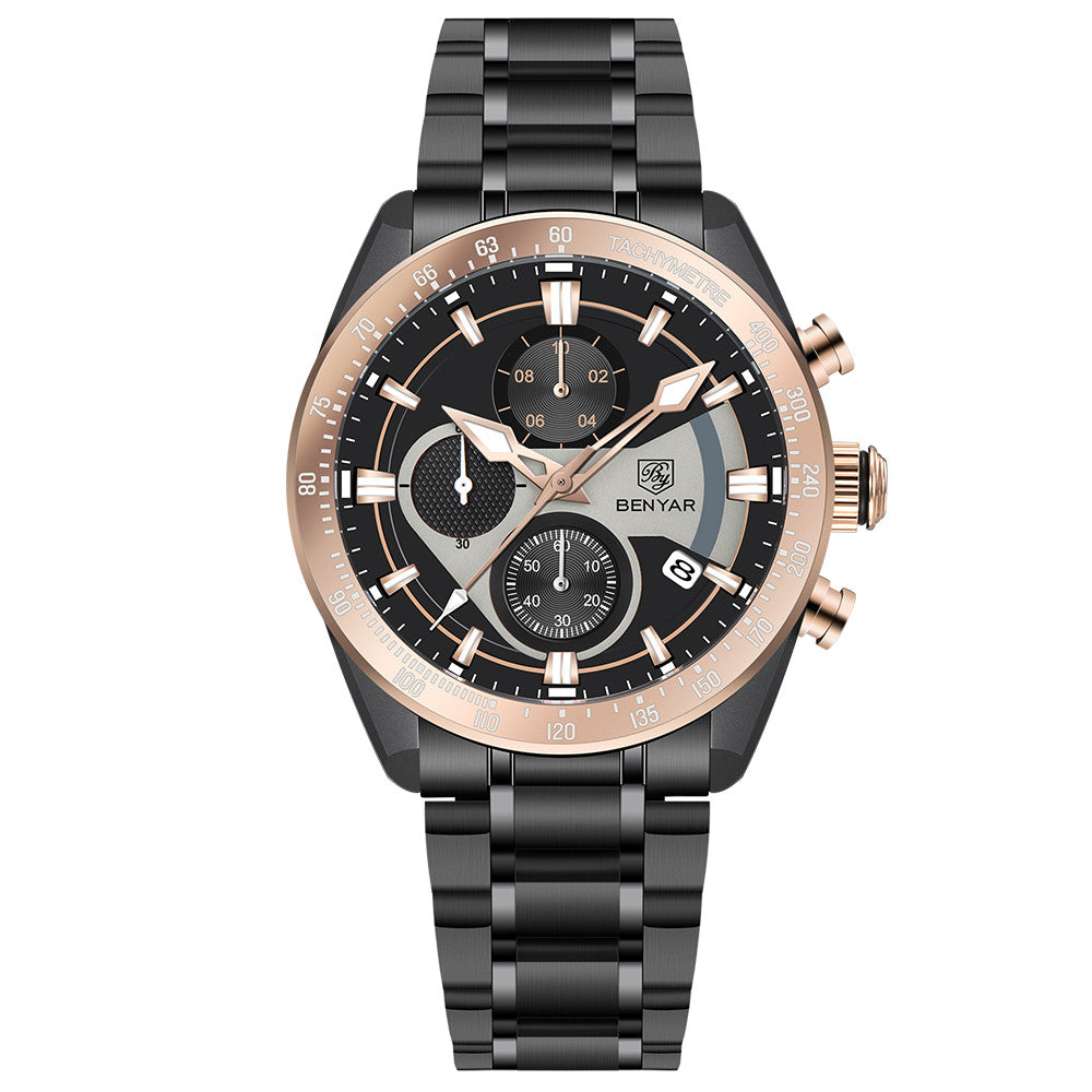 BENYAR Top Brand New Men Watches Luxury Waterproof Sport Quartz Watch Men Clock Reloj Hombre BY-5201 - G-black