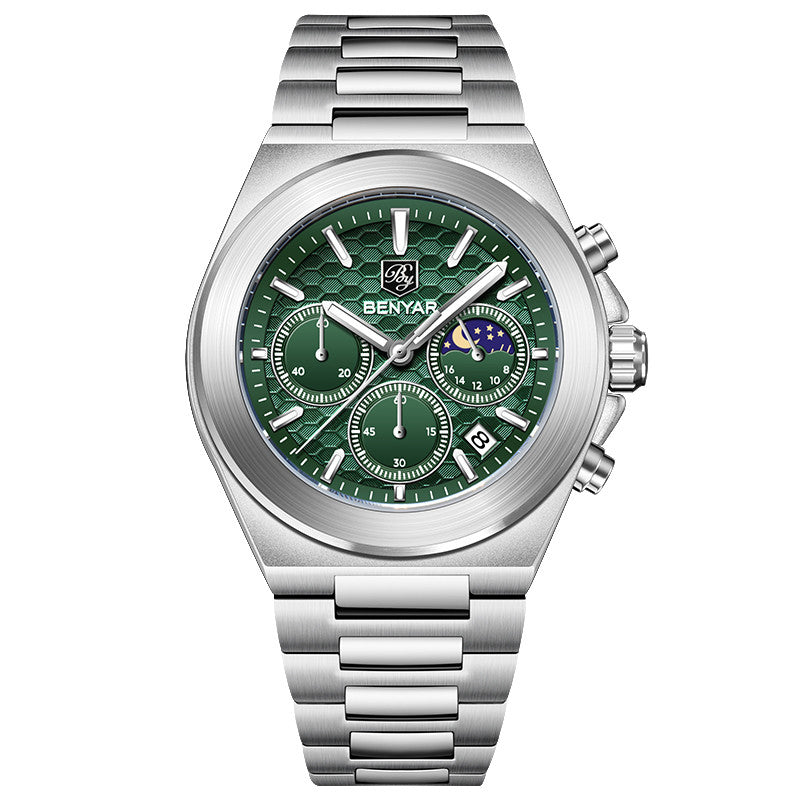 BENYAR Top Brand New Men Watches Luxury Waterproof Sport Quartz Watch Men Clock Reloj Hombre BY-5220M - Green
