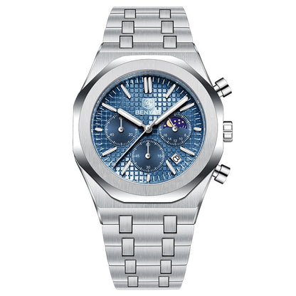 BENYAR Top Brand New Men Watches Luxury Waterproof Sport Quartz Watch Men Clock Reloj Hombre BY-5228M - Blue
