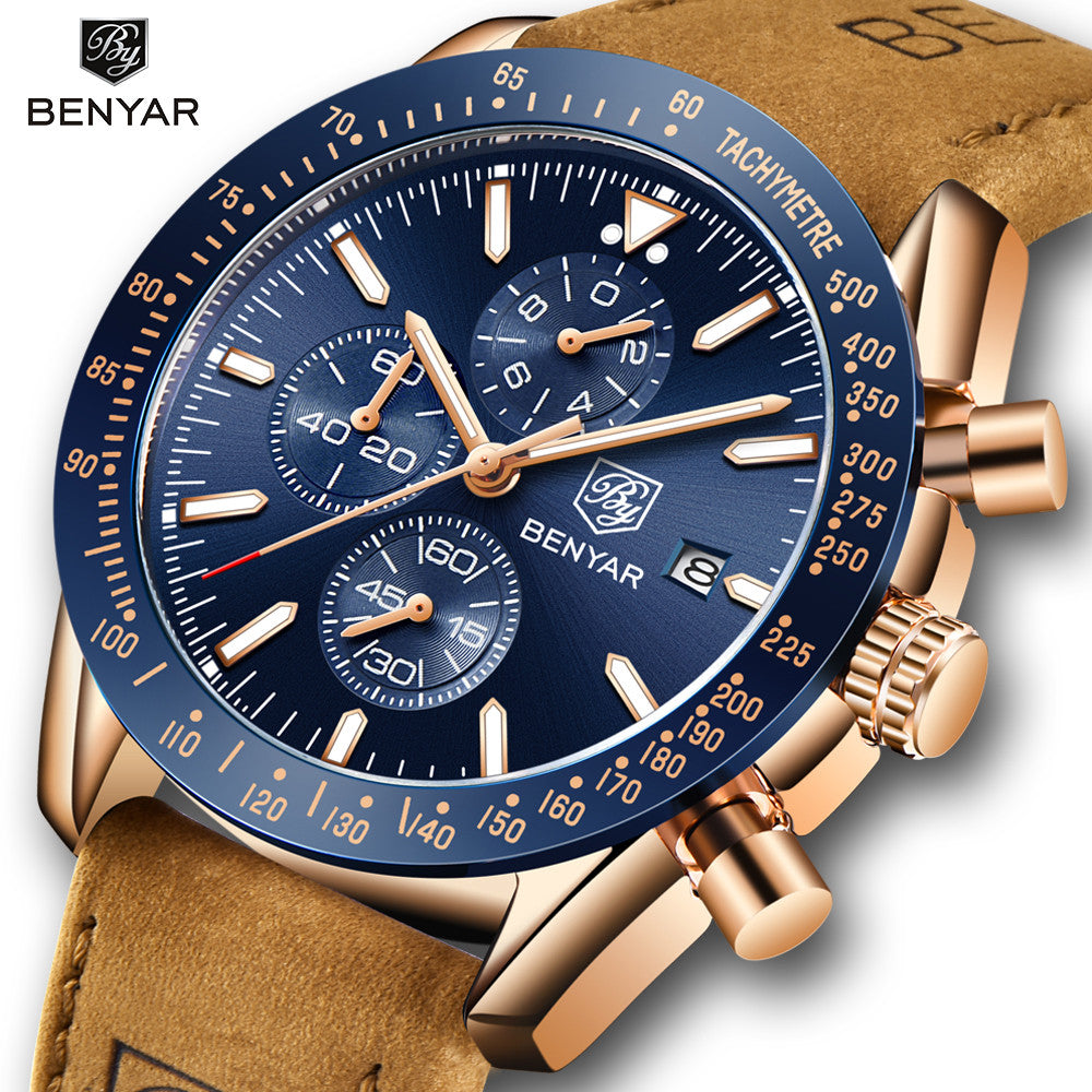 BENYAR Men Watches Brand Luxury Silicone Strap Waterproof Sport Quartz Chronograph Military Watch Men Clock Relogio Masculino BY-5140M