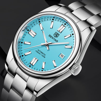 2021 BENYAR New Luxury Men Mechanical Wristwatches 10Bar Waterproof Automatic Watch Stainless Steel Sports Diving Watch for Men BY-5185
