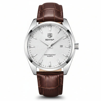 BENYAR Men Watch Luxury Waterproof Quartz Watch Fashion Casual Sports Watch Men Military Watch relogio masculino BY-5163 - white