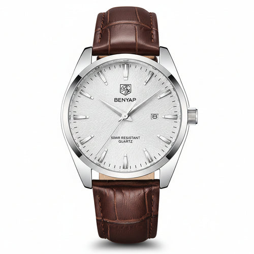 BENYAR Men Watch Luxury Waterproof Quartz Watch Fashion Casual Sports Watch Men Military Watch relogio masculino BY-5163 - white