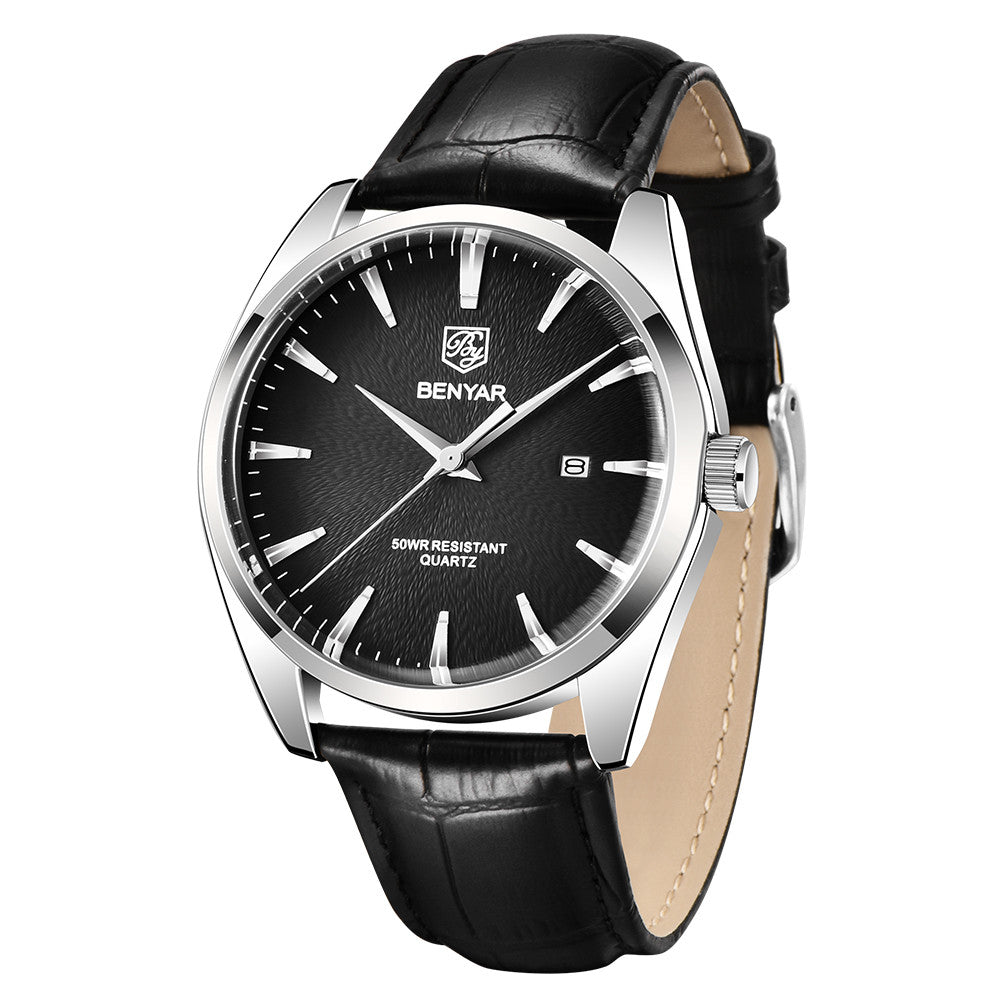 BENYAR Men Watch Luxury Waterproof Quartz Watch Fashion Casual Sports Watch Men Military Watch relogio masculino BY-5163 - black
