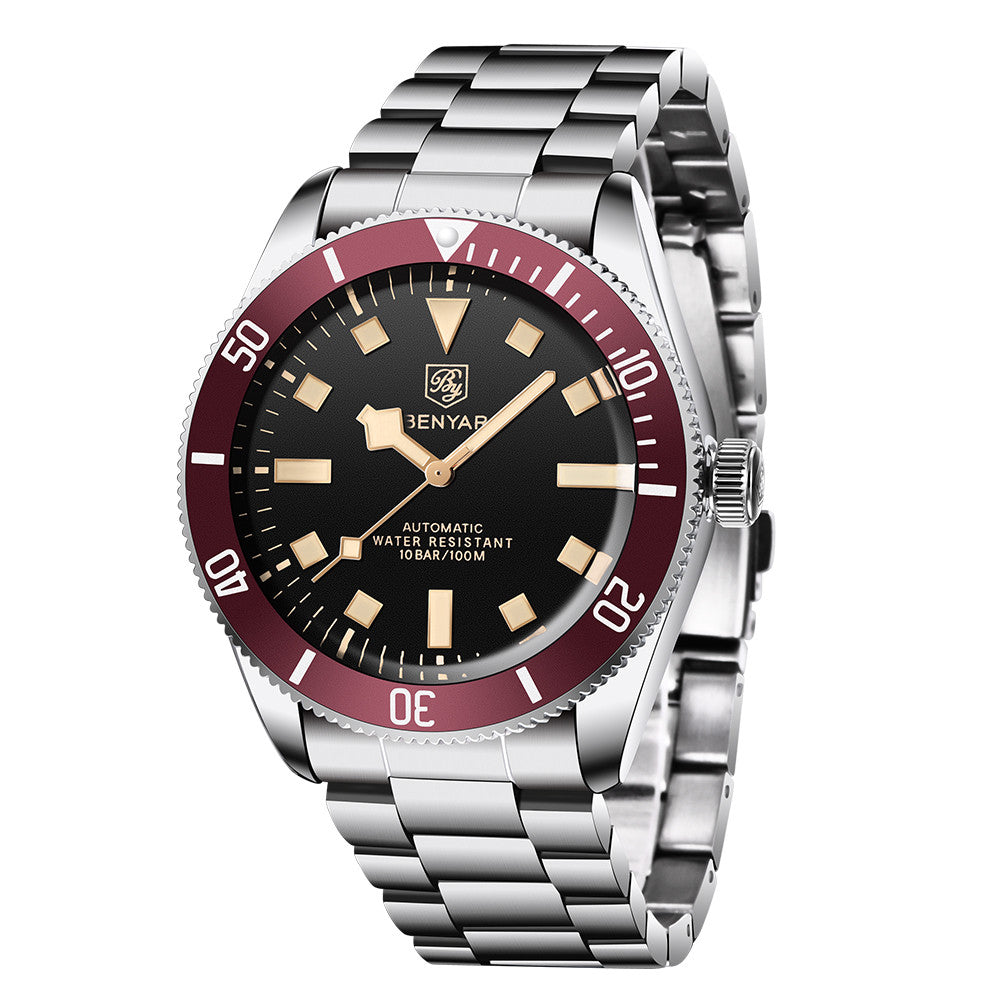 BENYAR Men's Watches Top Brand Luxury Automatic Mechanical Men Waterproof Sport Watch for Mens Watches Reloj Hombre 2021 Pagani BY-5179 - red black