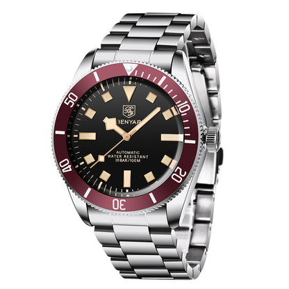 BENYAR Men's Watches Top Brand Luxury Automatic Mechanical Men Waterproof Sport Watch for Mens Watches Reloj Hombre 2021 Pagani BY-5179 - red black