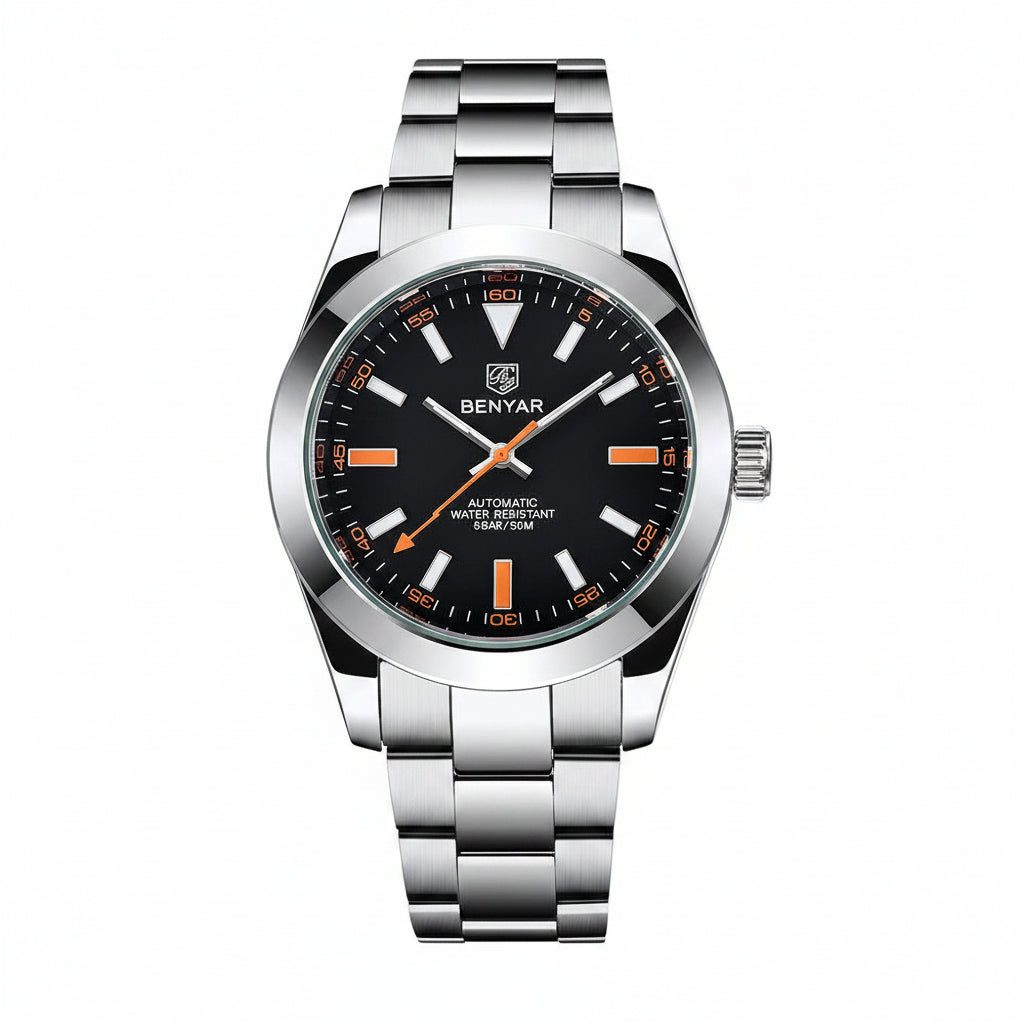 New Watches Mens 2020 Top Brand Luxury BENYAR Mechanical Wristwatches Business Automatic Sport Watches For Men Relogio Masculino BY-5176 - black