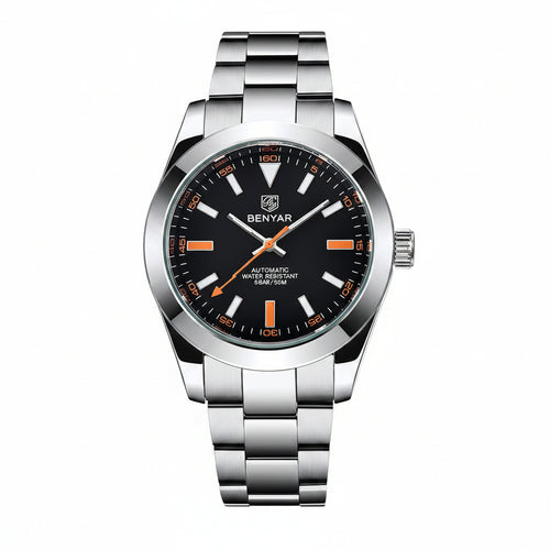 New Watches Mens 2020 Top Brand Luxury BENYAR Mechanical Wristwatches Business Automatic Sport Watches For Men Relogio Masculino BY-5176 - black