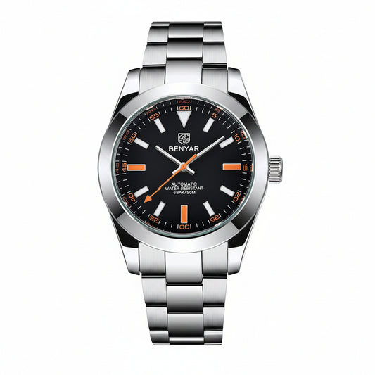 New Watches Mens 2020 Top Brand Luxury BENYAR Mechanical Wristwatches Business Automatic Sport Watches For Men Relogio Masculino BY-5176 - black