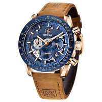 leather gold blue