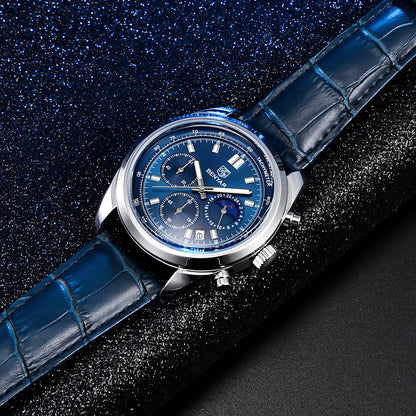 BENYAR New Men Watch 30ATM Waterproof Stainless Steel Quartz Wristwatches Luxury Leather Military Chronograph Watch reloj hombre BY-5193