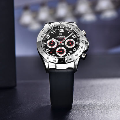 BENYAR New Luxury Men Quartz Wristwatches Top Brand Stainless Steel Chronograph 30M Waterproof Sports Watch for Men reloj hombre BY-5192