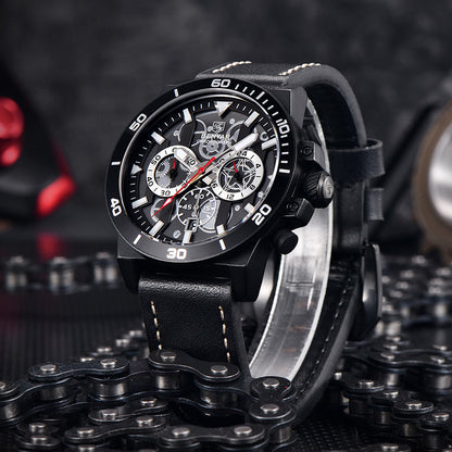 BENYAR Top Brand New Men Watches Leather Strap Luxury Waterproof Sport Quartz Chronograph Military Watch Men Clock Reloj Hombre BY-5197