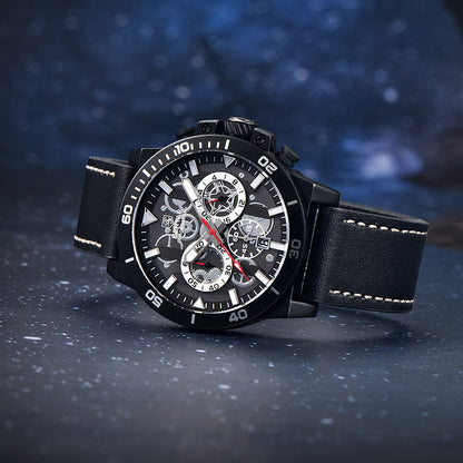 BENYAR Top Brand New Men Watches Leather Strap Luxury Waterproof Sport Quartz Chronograph Military Watch Men Clock Reloj Hombre BY-5197