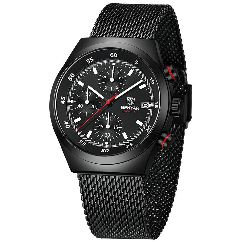 BENYAR Top Brand New Men Watches Luxury Waterproof Sport Quartz Watch Men Clock Reloj Hombre BY-5200 - Black Blue