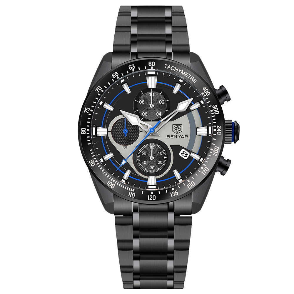 BENYAR Top Brand New Men Watches Luxury Waterproof Sport Quartz Watch Men Clock Reloj Hombre BY-5201 - blue