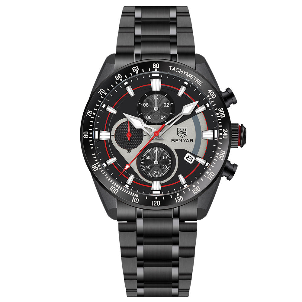 BENYAR Top Brand New Men Watches Luxury Waterproof Sport Quartz Watch Men Clock Reloj Hombre BY-5201 - red