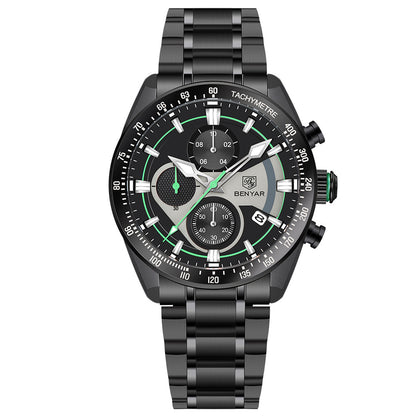 BENYAR Top Brand New Men Watches Luxury Waterproof Sport Quartz Watch Men Clock Reloj Hombre BY-5201 - green