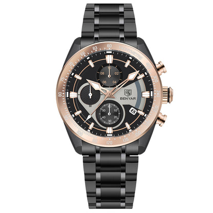 BENYAR Top Brand New Men Watches Luxury Waterproof Sport Quartz Watch Men Clock Reloj Hombre BY-5201 - G-black