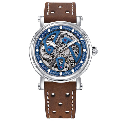 New Watches Mens 2020 Top Brand Luxury BENYAR Mechanical Wristwatches Business Automatic Sport Watches For Men Relogio Masculino BY-5202 - silver blue