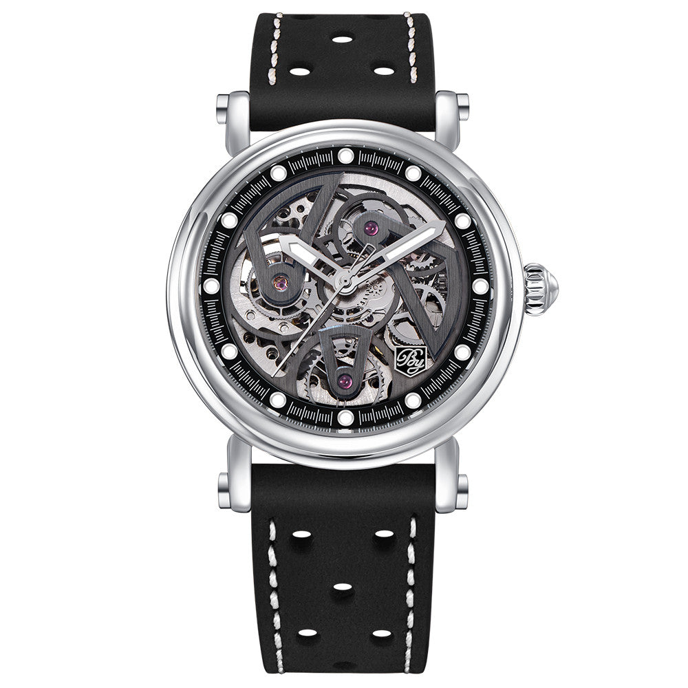 New Watches Mens 2020 Top Brand Luxury BENYAR Mechanical Wristwatches Business Automatic Sport Watches For Men Relogio Masculino BY-5202 - silver black