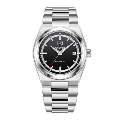 New Watches Mens 2020 Top Brand Luxury BENYAR Mechanical Wristwatches Business Automatic Sport Watches For Men Relogio Masculino BY-5203 - Silver Black