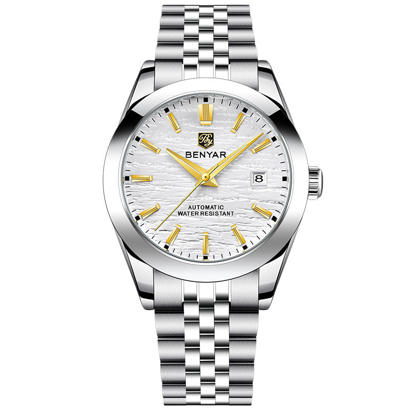 New Watches Mens 2024 Top Brand Luxury BENYAR Mechanical Wristwatches Business Automatic Sport Watches For Men Relogio Masculino BY-5209 - white