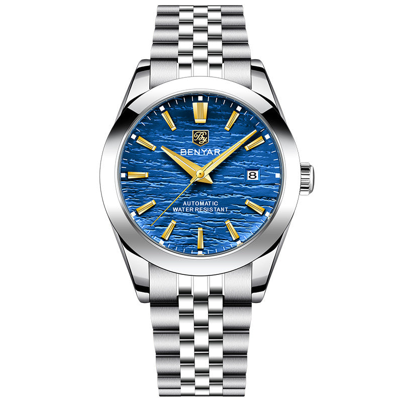 New Watches Mens 2024 Top Brand Luxury BENYAR Mechanical Wristwatches Business Automatic Sport Watches For Men Relogio Masculino BY-5209 - blue