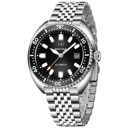 BENYAR Men's Watches Top Brand Luxury Business Automatic Mechanical Watch Men Waterproof Sport Wrist Watches Relogio Masculino BY-5211 - Black