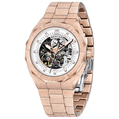 BENYAR Men's Watches Top Brand Luxury Business Automatic Mechanical Watch Men Waterproof Sport Wrist Watches Relogio Masculino BY-5212 - Golden White