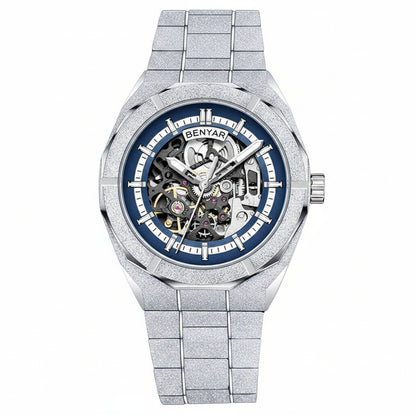 BENYAR Men's Watches Top Brand Luxury Business Automatic Mechanical Watch Men Waterproof Sport Wrist Watches Relogio Masculino BY-5212 - Silvery Blue