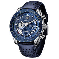 leather silver blue
